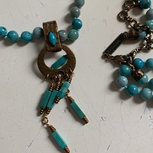 Jan Michael’s Brass and Turquoise necklace EUC
